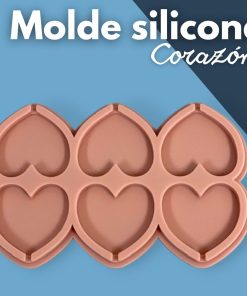 Molde silicona piruletas corazón