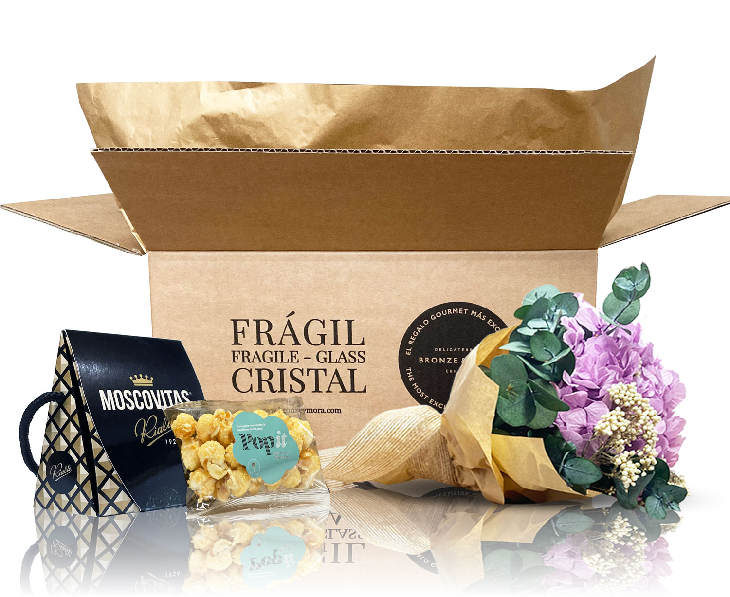 Ramo de hortensia de color preservada para sorprender